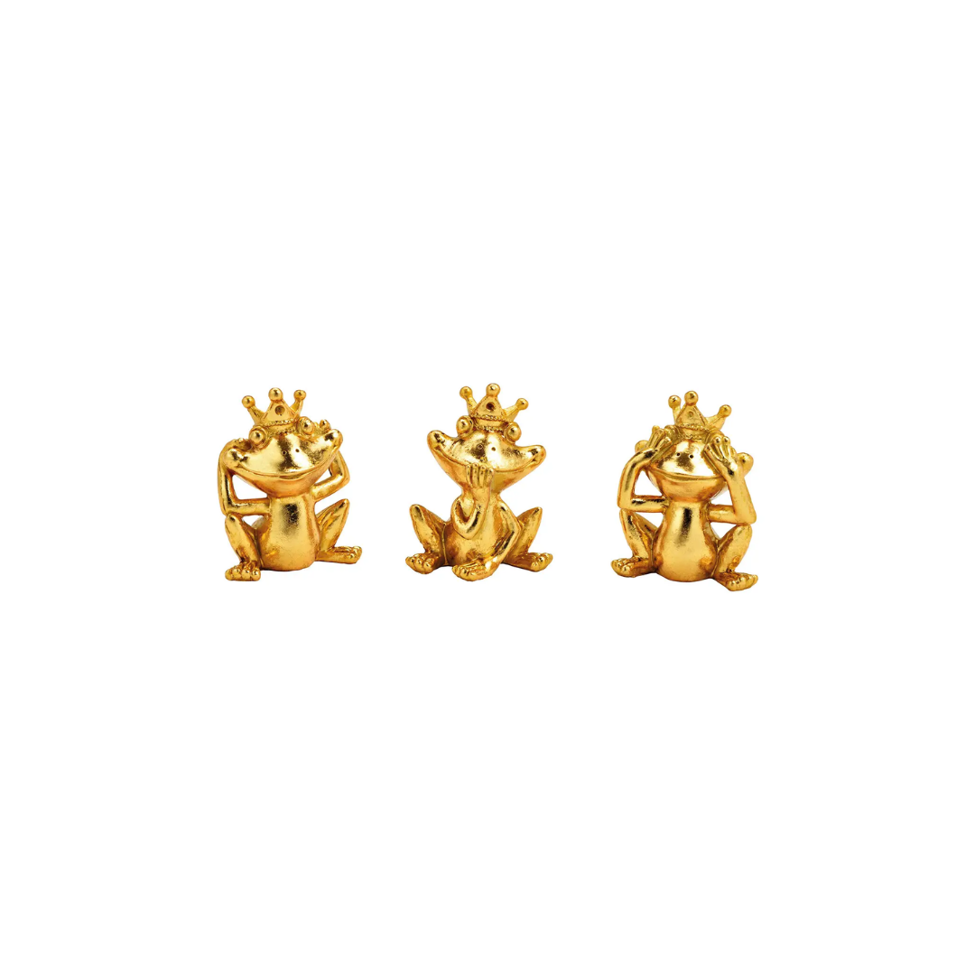 Frøprins i poly guld 3-dobbelt, (B/H/D) 6x8x4cm