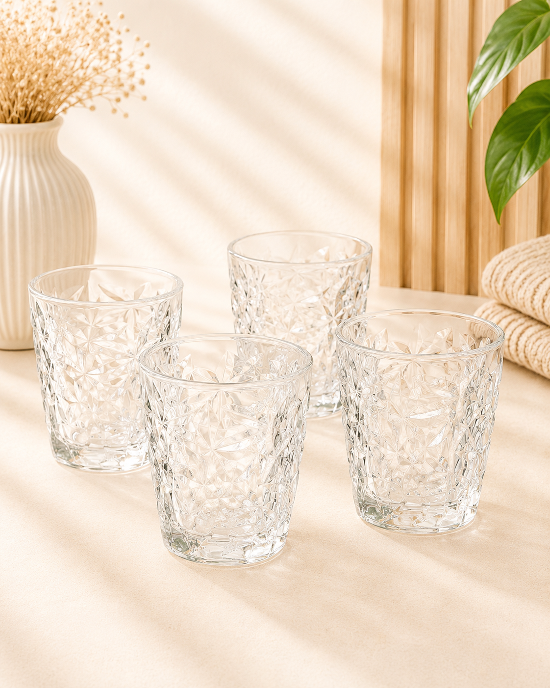 Homeware Diamas drikkeglas – 4 stk. (280 ml)