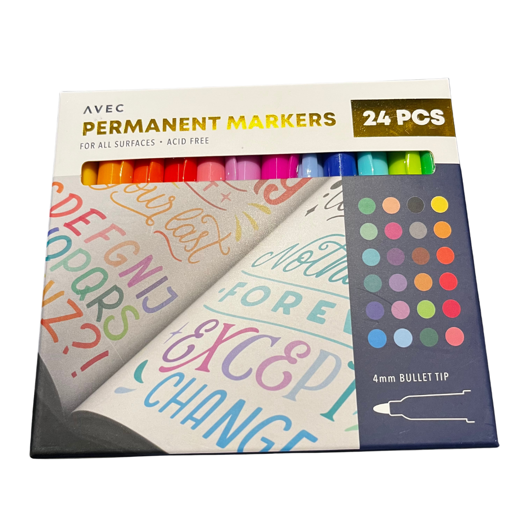 Permanente markers til alle overflader – 24 stk.