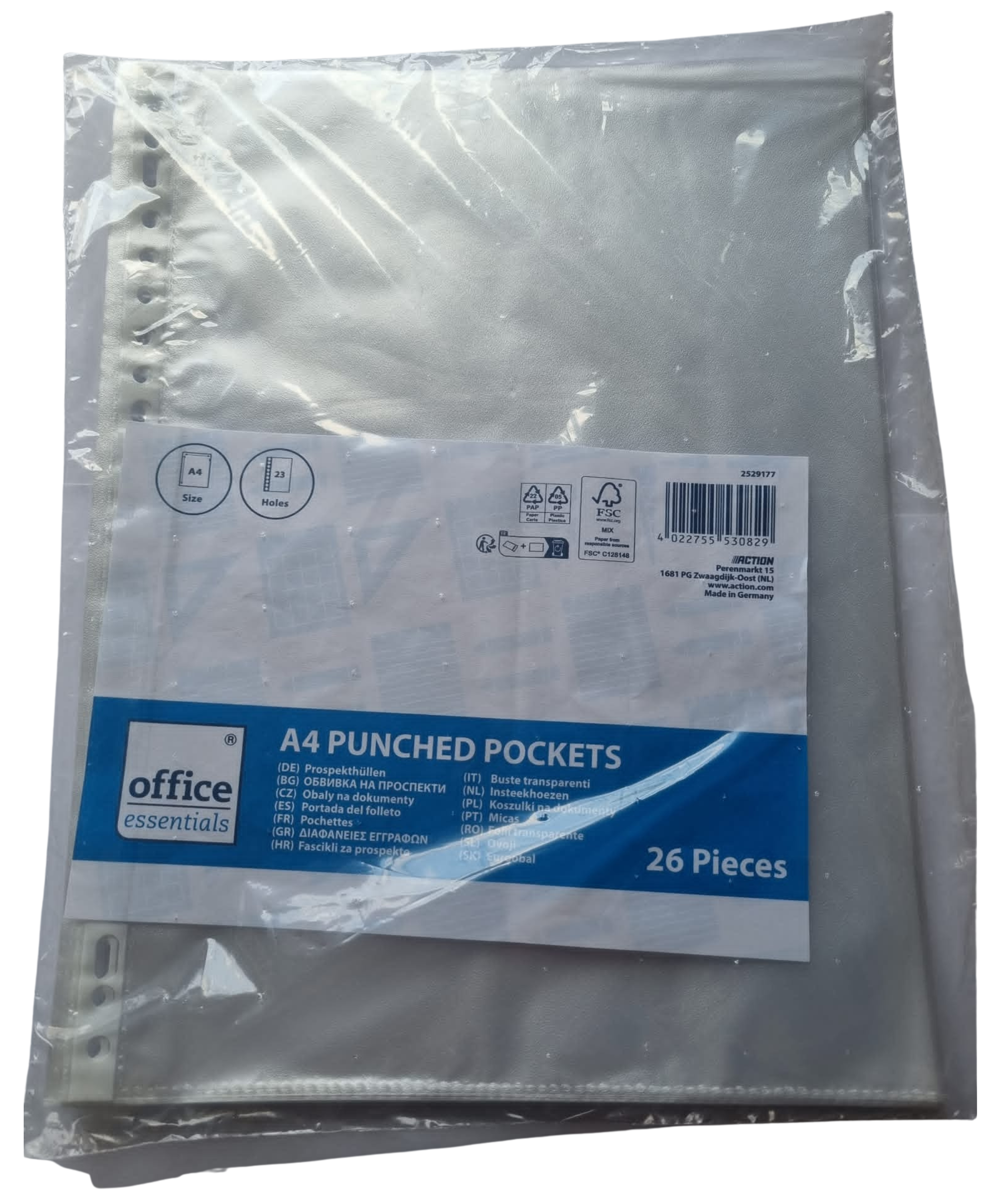 Plast lommer A4