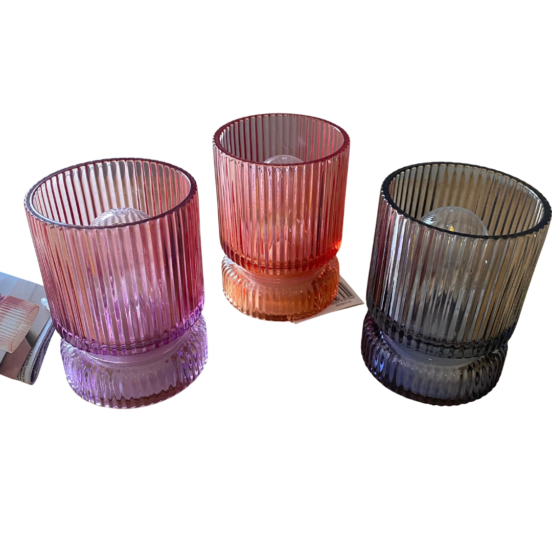 LED-lampe i riflet glas – 8,5 x 12 cm