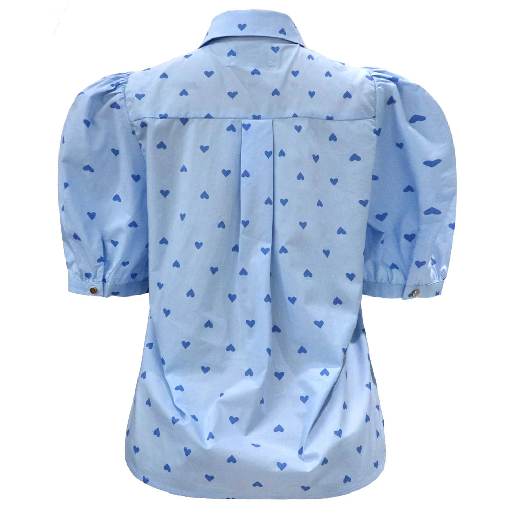 Flora Blouse, Blue hearts, Liberté