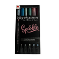 Kalligrafi markers med glitter – 6 stk.