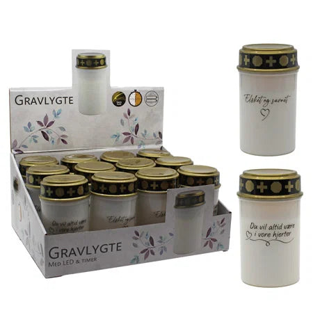 Gravlygte med print og timer