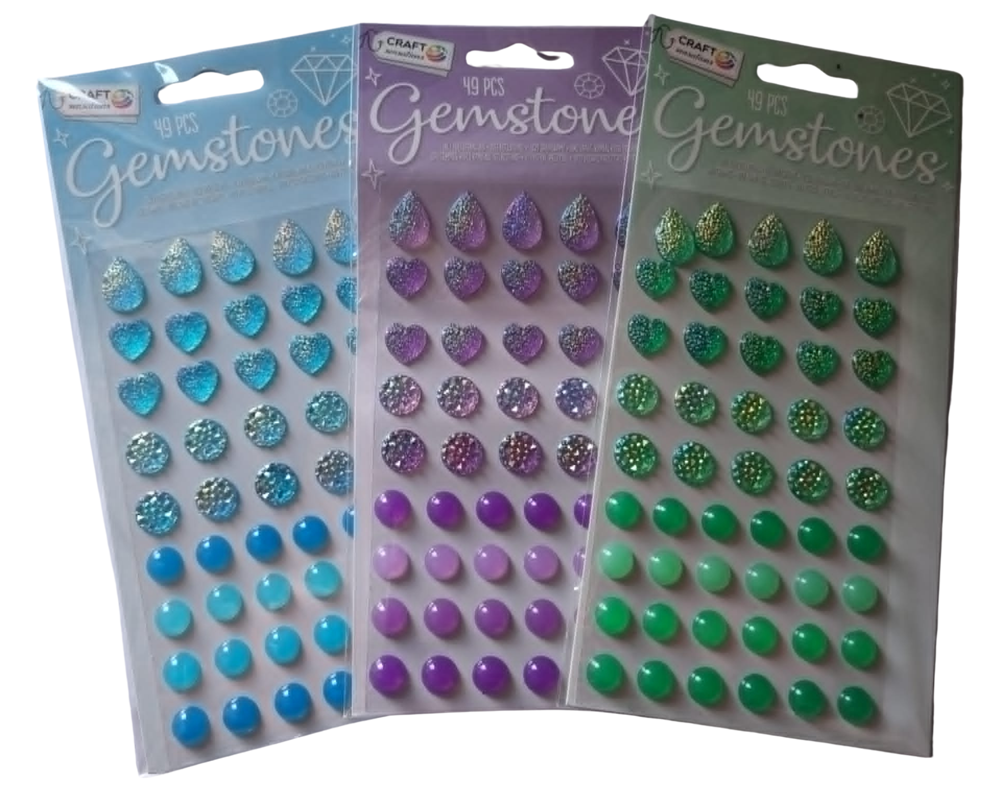 Gemstones klistermærker - 49 stk