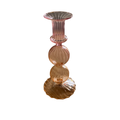 Glas lysestage med 2 store bobler H 20 cm