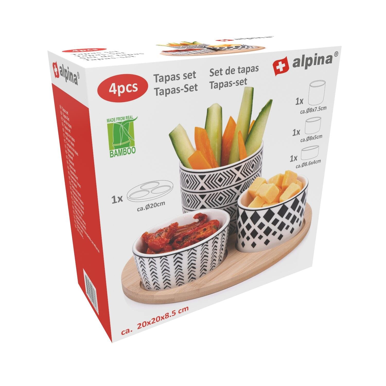 Rundt tapas-sæt – 4 dele