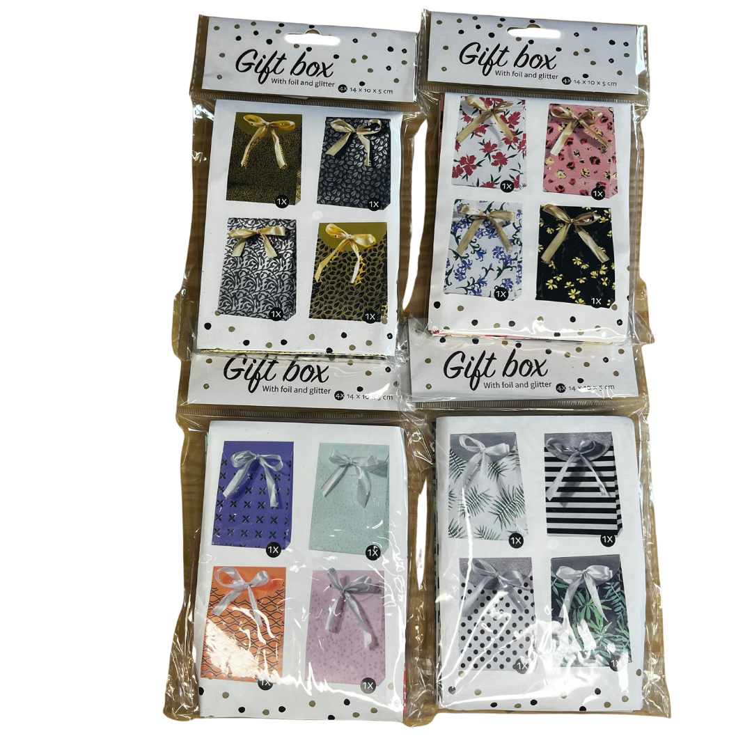 Gaveposer med folie og glitter – 4 stk.