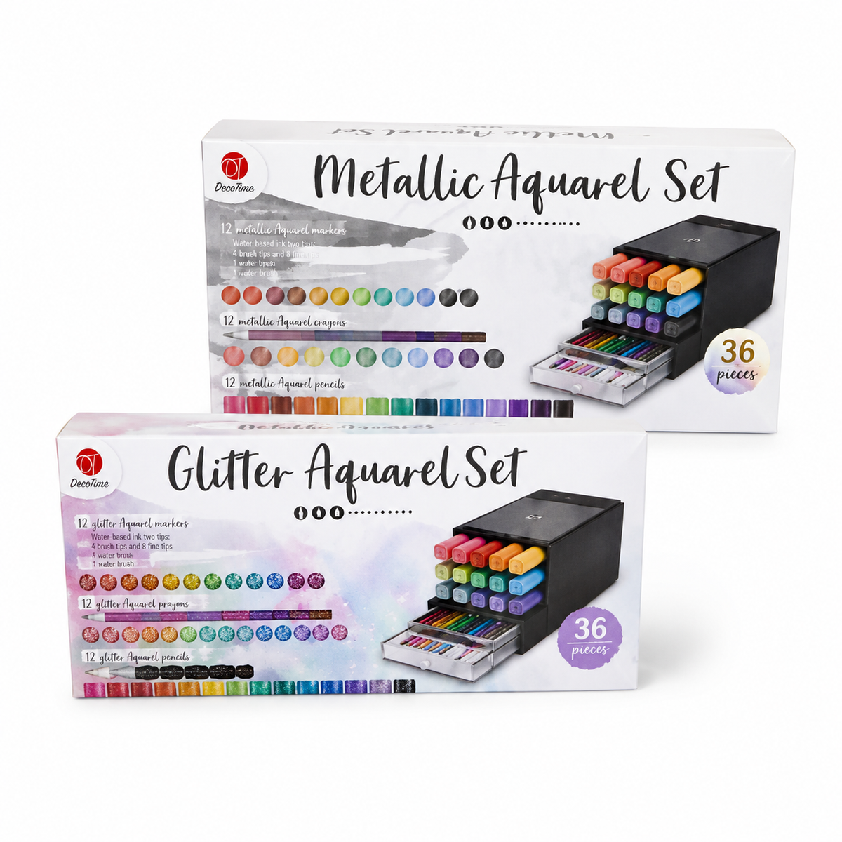 Aquarel set – 36 farver