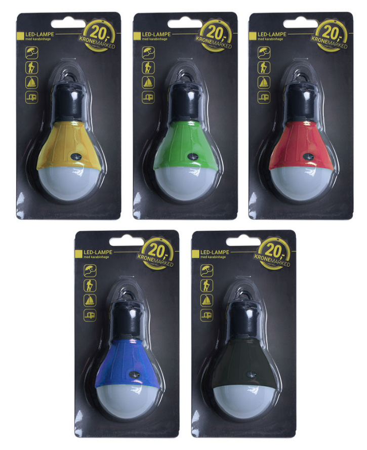 LED-lampe med karabinhage