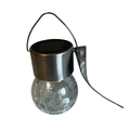Solcellelampe med glaskugle – hvidt lys