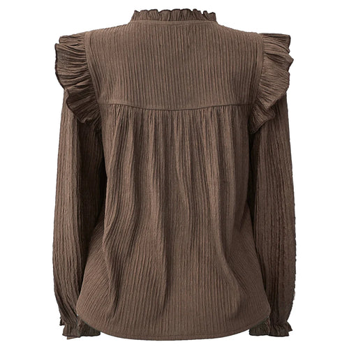 Anni frill blouse, brown mocca Liberté