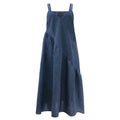 Annizette strap dress, blue pinstripe, Liberté