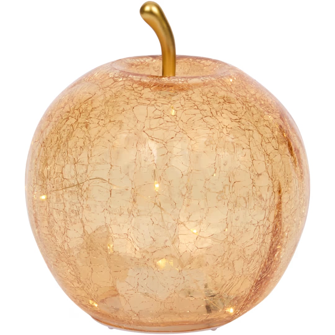 Glas æble med ledlys