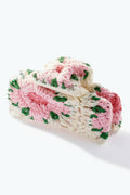 Hårklemme med hæklede blomster 11 cm Creme