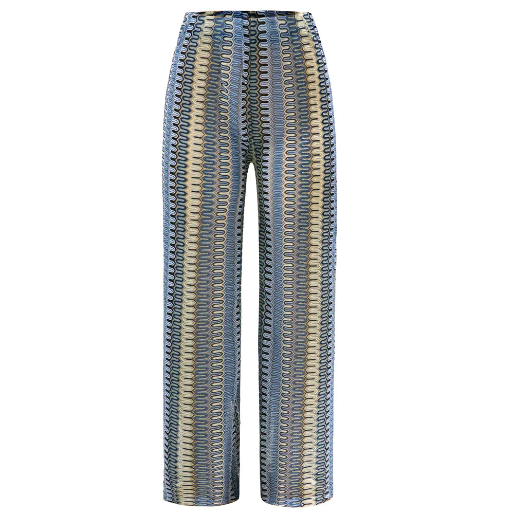 Croc pant, blue creme stripe Liberté