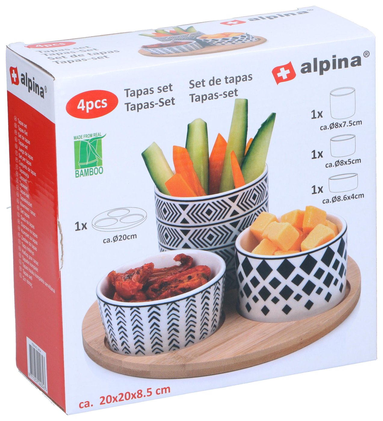 Rundt tapas-sæt – 4 dele