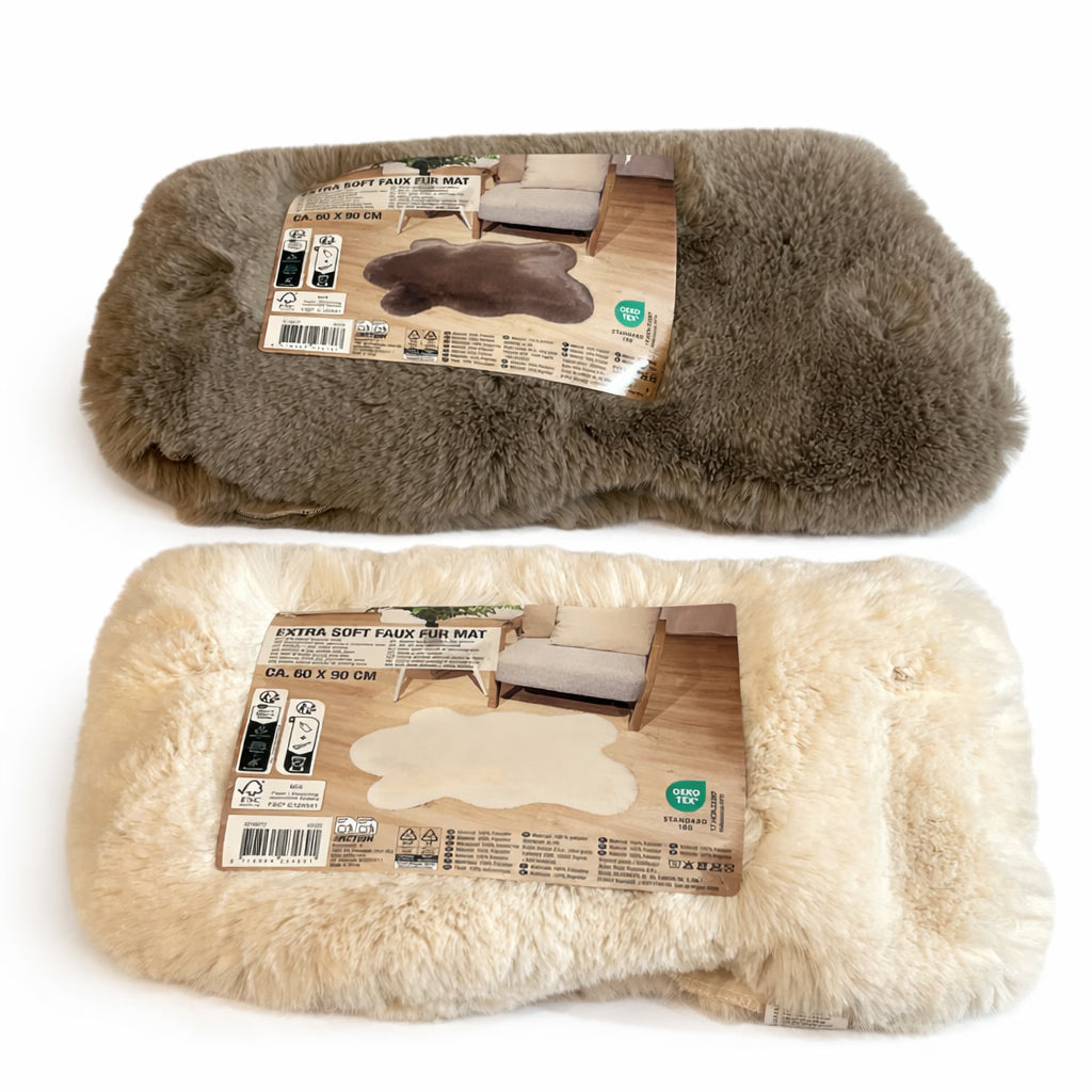 Blød faux fur måtte – 60 x 90 cm