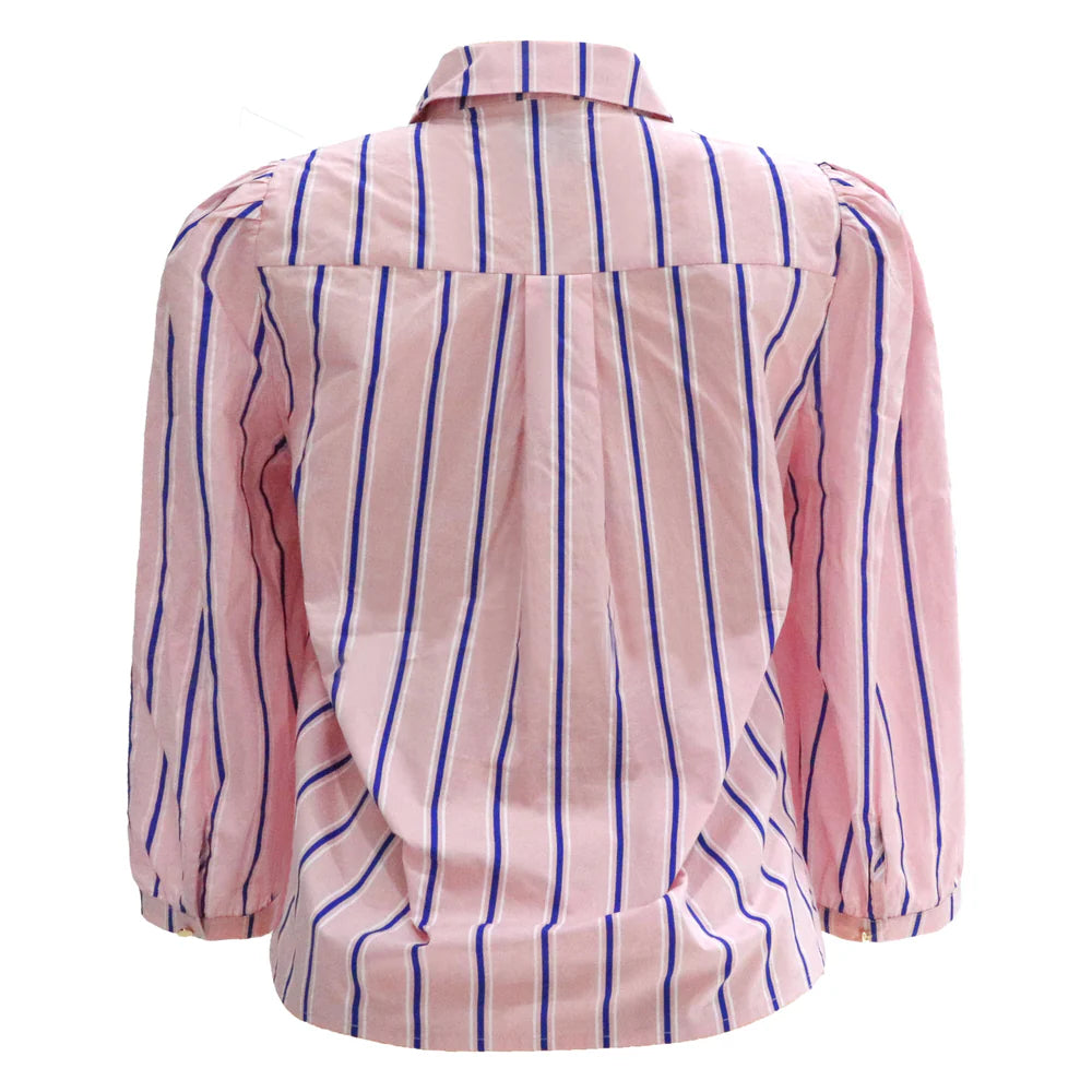 Flora blouse, rose blue stripe Liberté