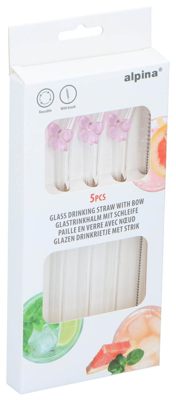 Glas sugerør med sløjfe
