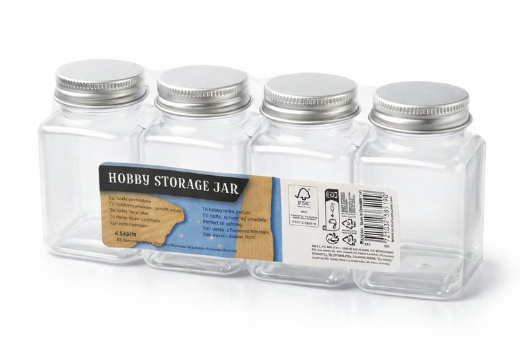 Opbevaringsglas til hobby – 4,5 x 8 cm
