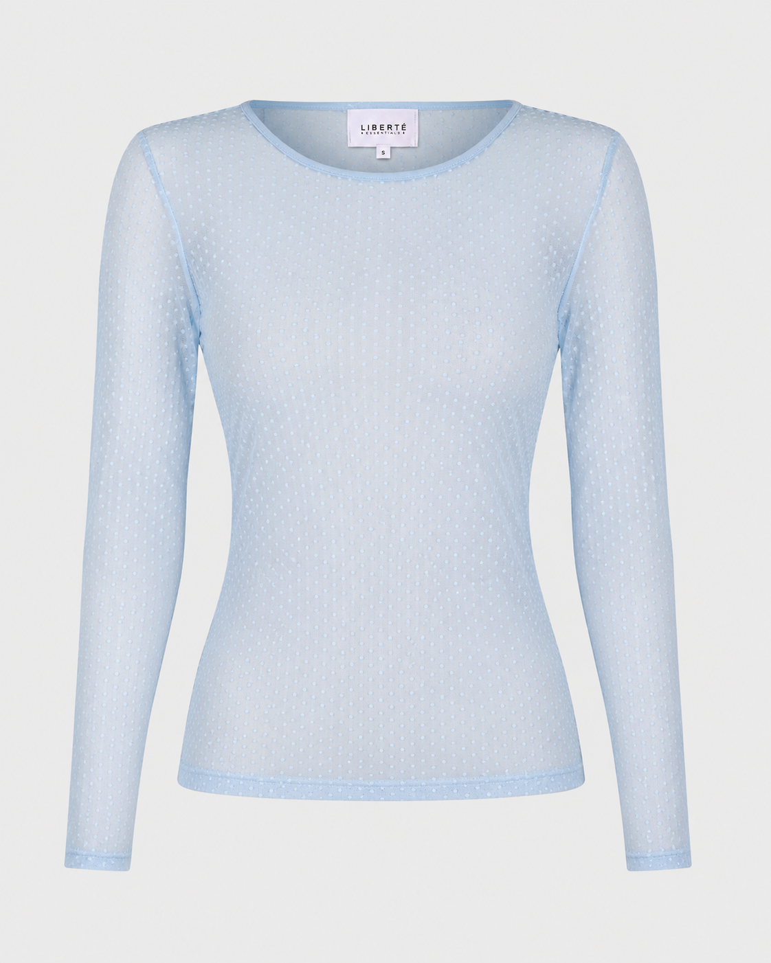 Mesh LS t-shirt, flock, light blue Liberté
