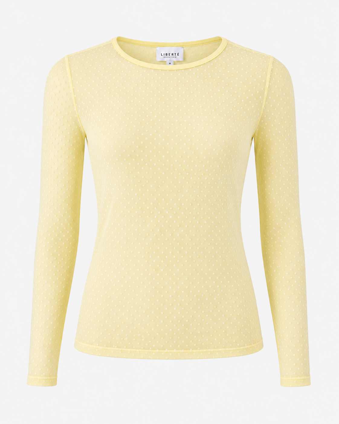 Mesh LS t-shirt, dot, yellow Liberté