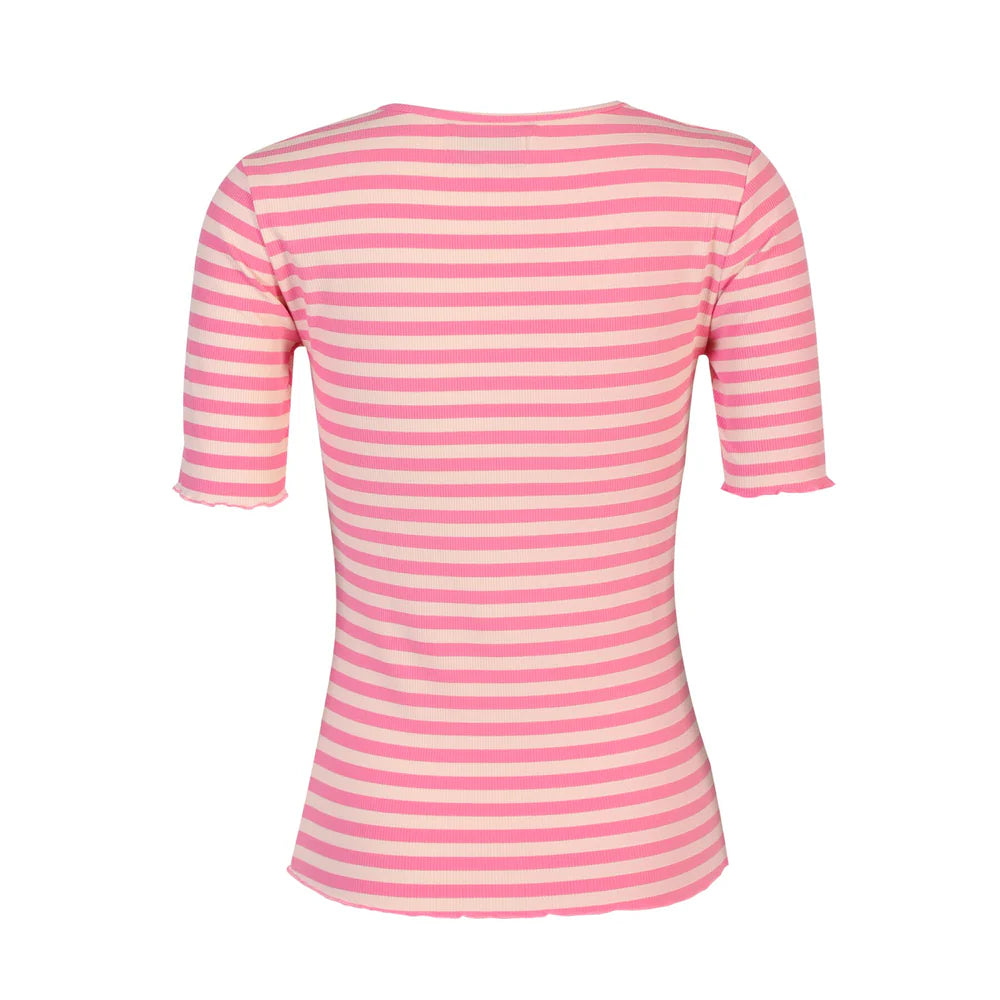 Natalia SS blouse, pink rose stripe Liberté