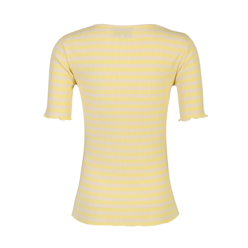 Natalia SS blouse, yellow creme stripe Liberté