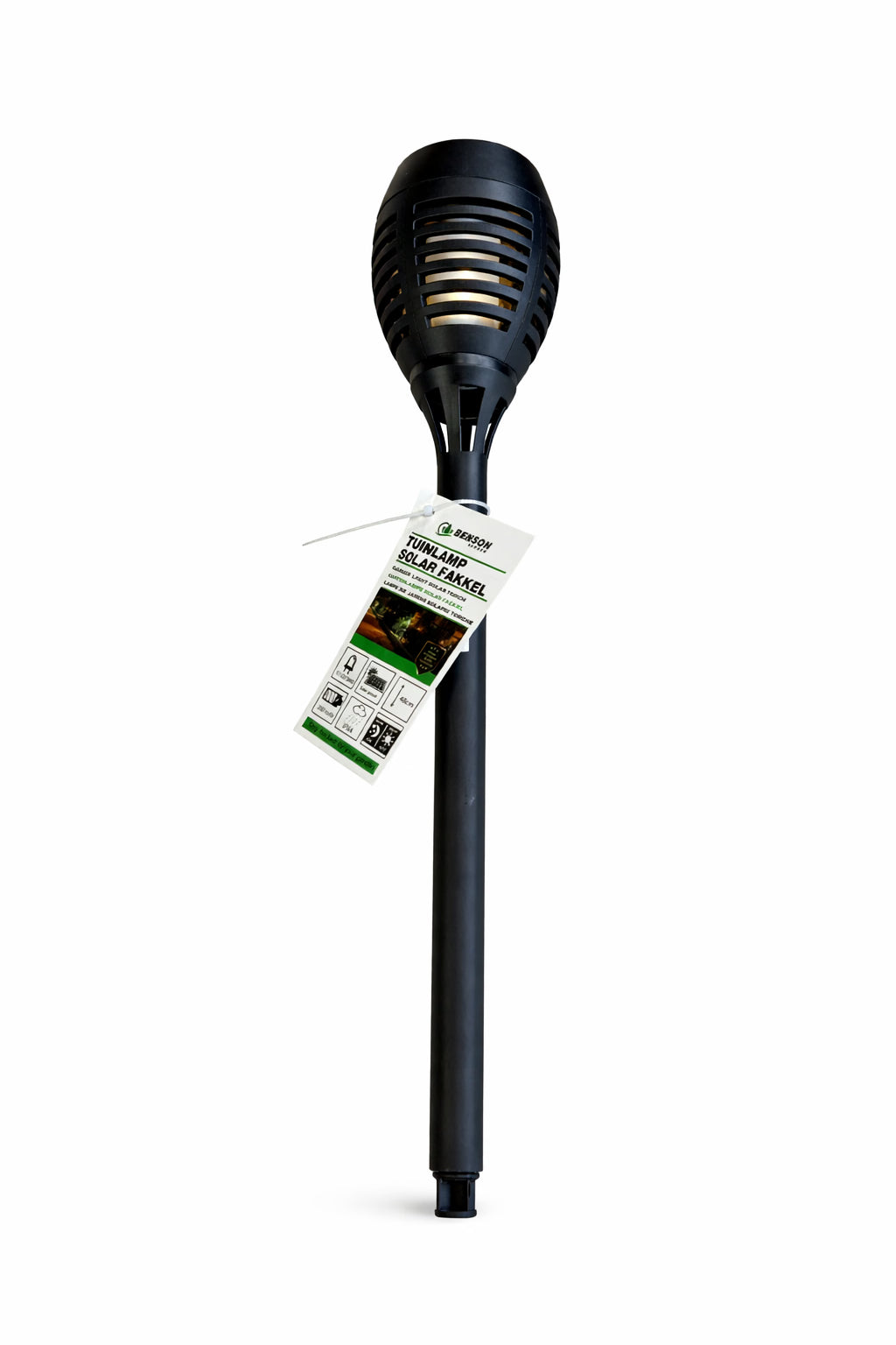 Solcellefakkel på spyd – sort