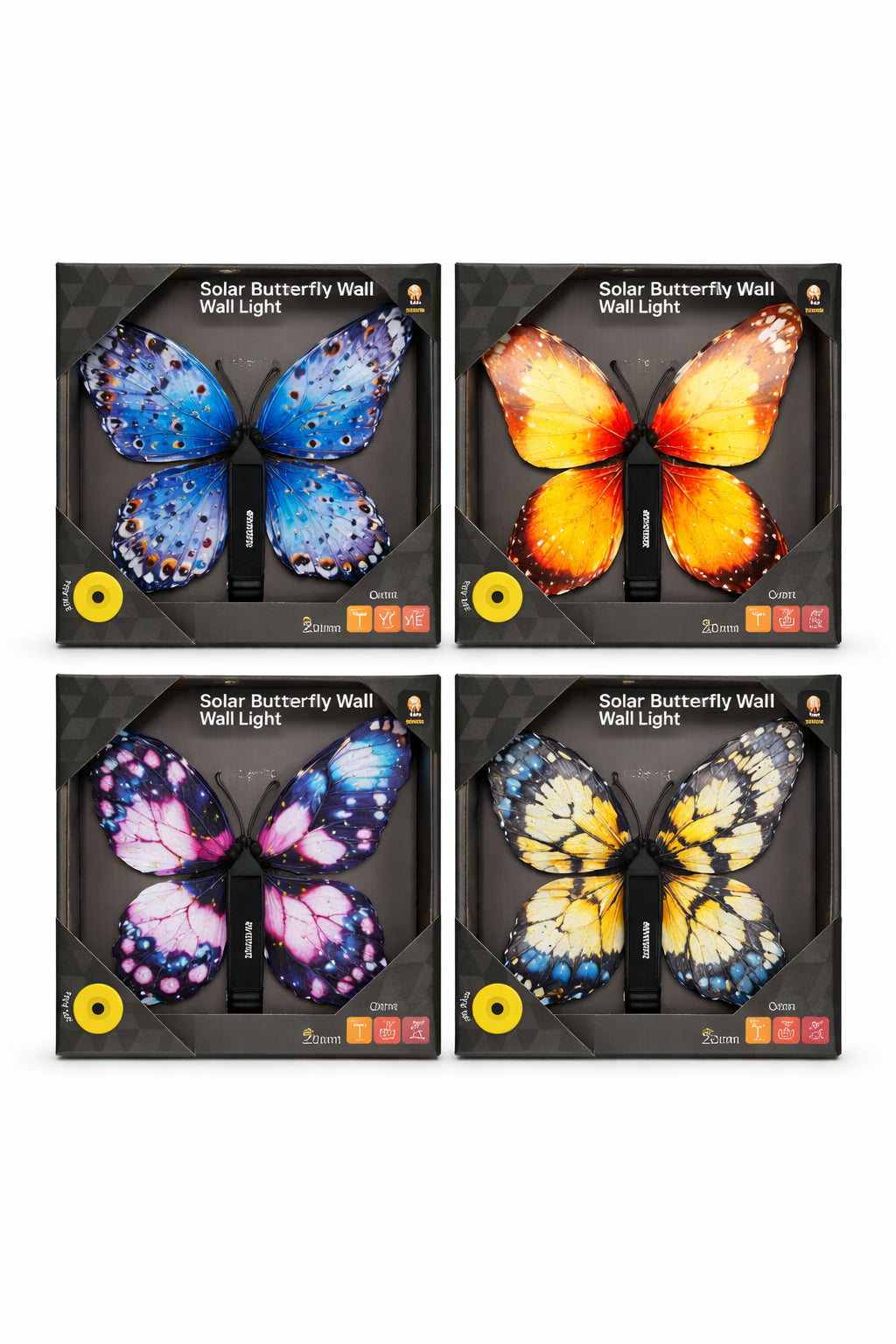 Solcelle sommerfuglelampe – 28 x 2,5 x 21 cm