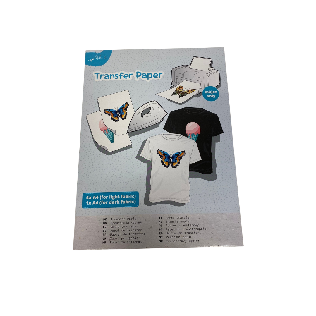 Transfer paper 5 ark – kreativt print til tekstil